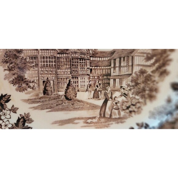 J&G Meakin Merrie England Cheshire Bramall Hall Plate VTG English Ironstone 9" - Picture 14 of 16